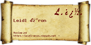 Leidl Áron névjegykártya