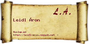 Leidl Áron névjegykártya